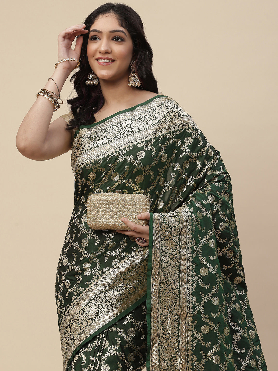 Zari Jaal Banarasi Woven Saree