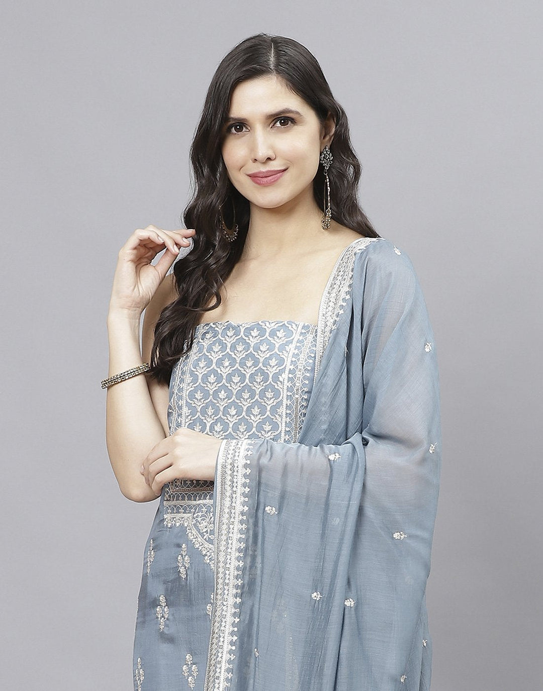 Chanderi Embroidered Suit piece