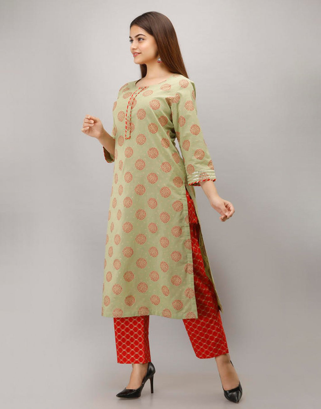 Printed Cotton Kurti With Pant