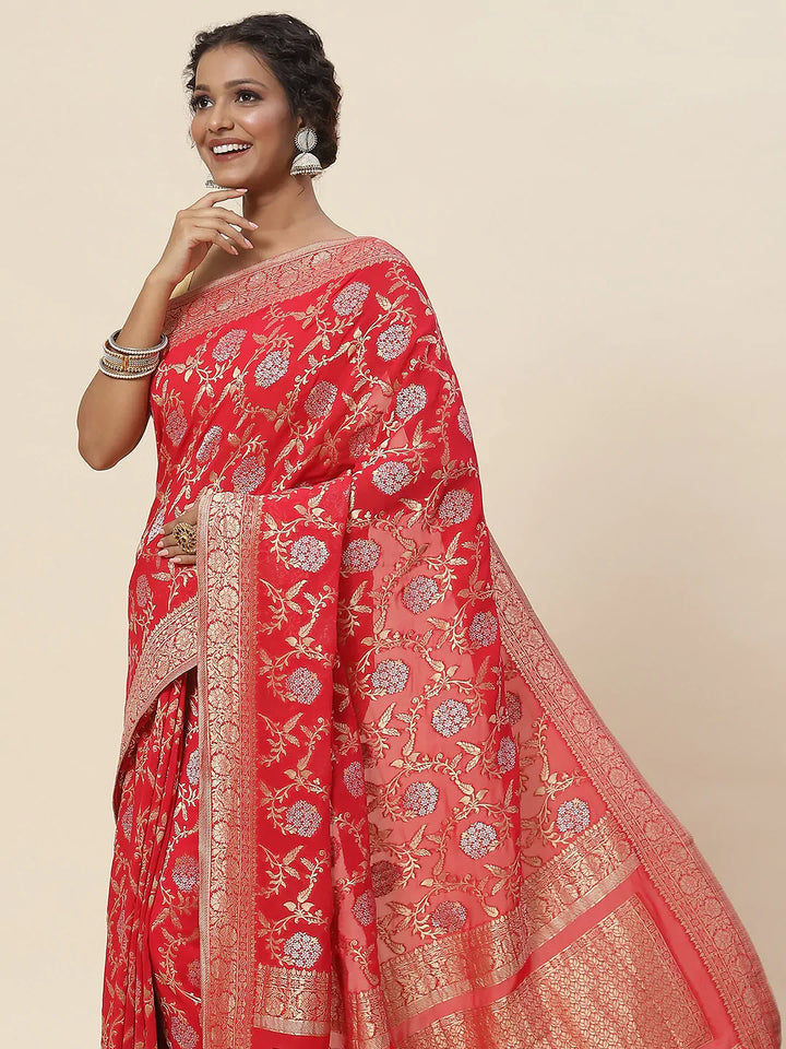 Zari Border Booti Handloom Woven Saree