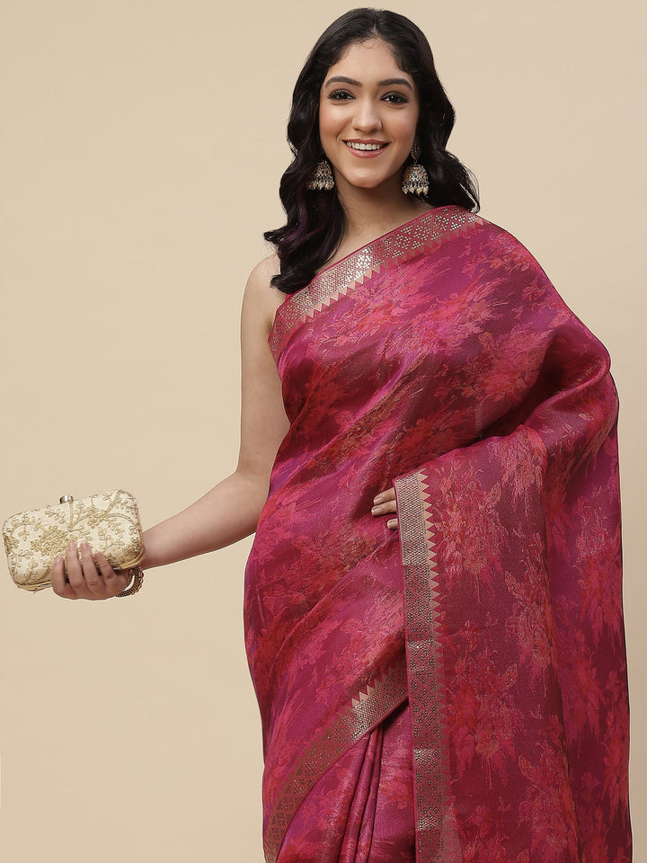 Sequin Embroidered Handloom Woven Saree