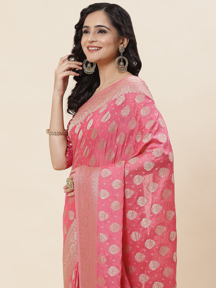 Zari Border Plain Georgette Saree