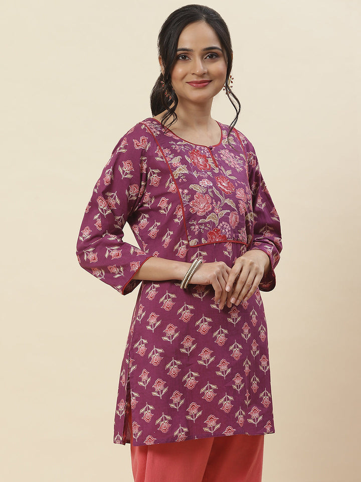 Floral Printed Cotton Kurta