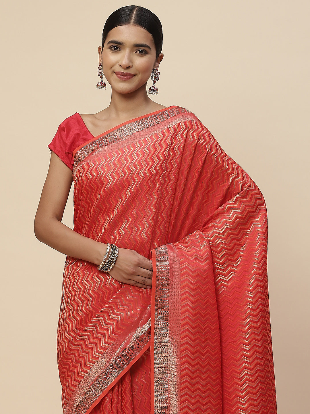 Zari Jaal Handloom Woven Saree
