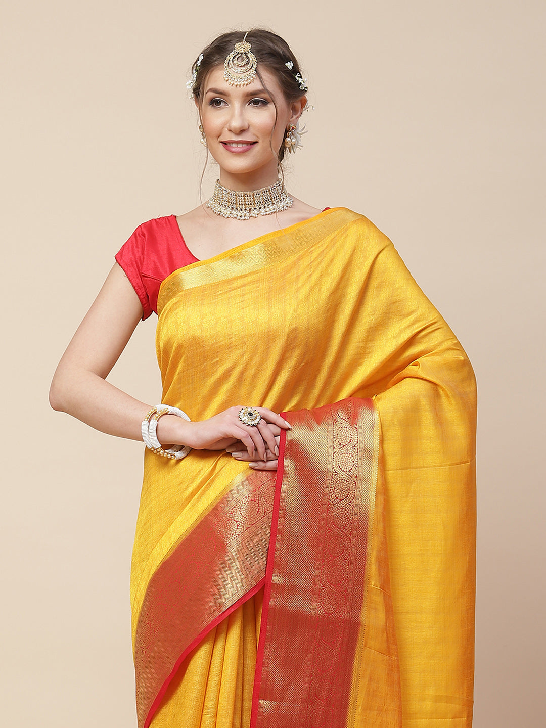 Zari Work Woven Art Handloom Saree