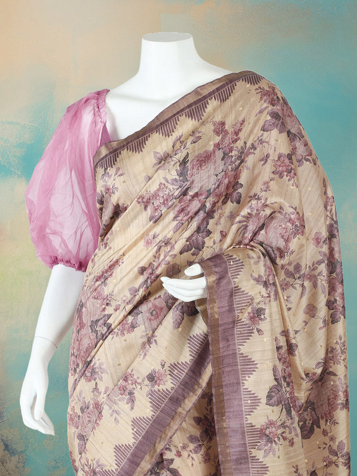 Digital Floral Printed Art Silk Saree