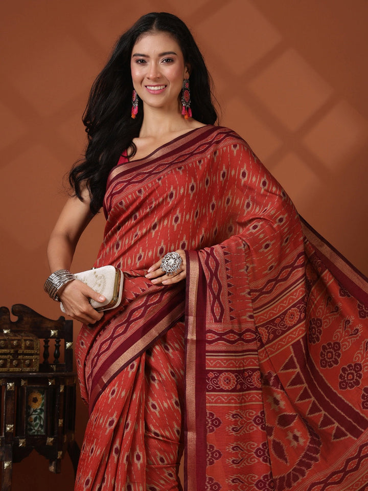 Digital Printed Art Silk Saree
