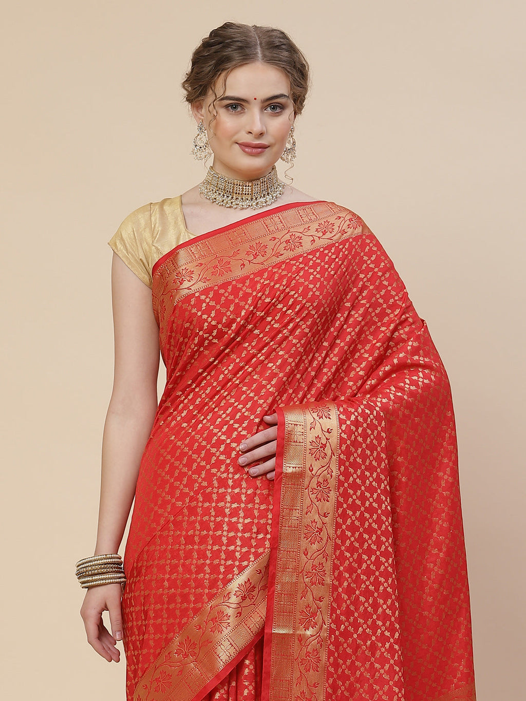 Zari Jaal Cotton Woven Saree