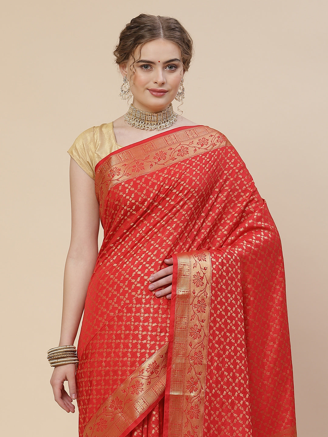 Zari Jaal Cotton Woven Saree