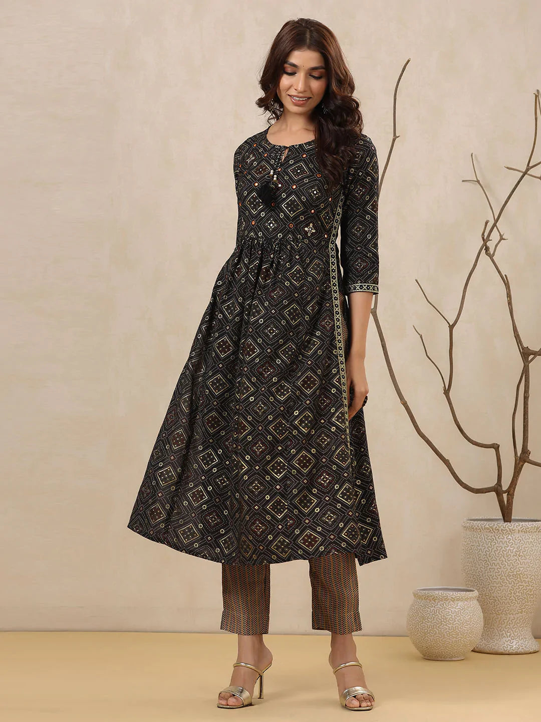 Printed Muslin Kurta With Pants
