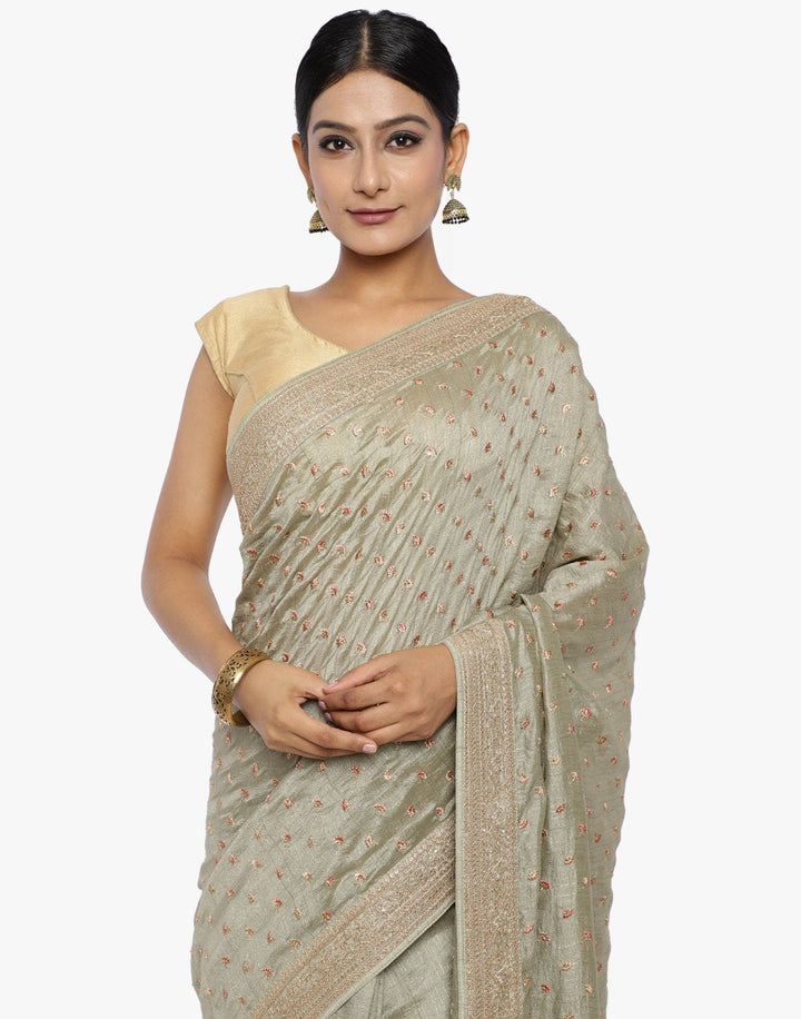 Dupi Silk Saree With Swaroski