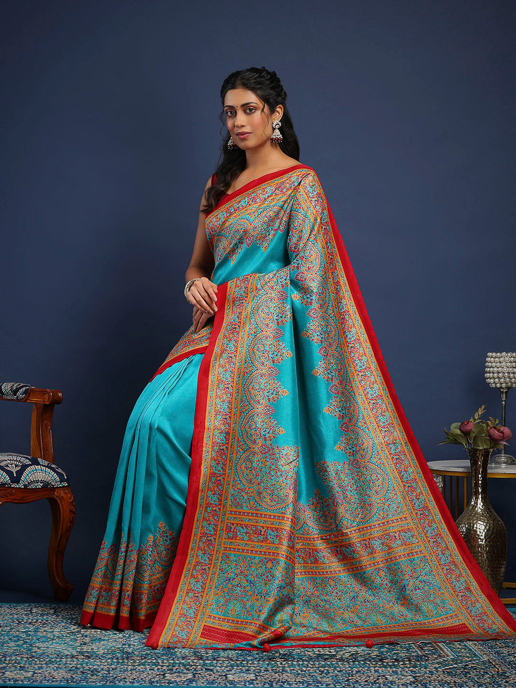 Digital Printed Art Silk Saree