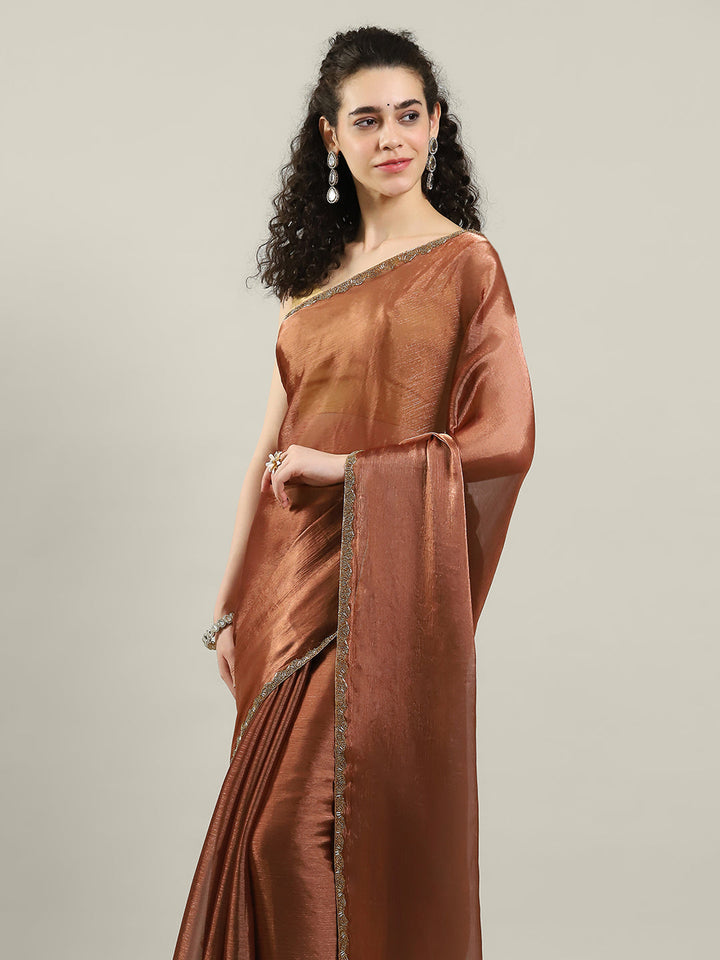 Plain Art slik Saree