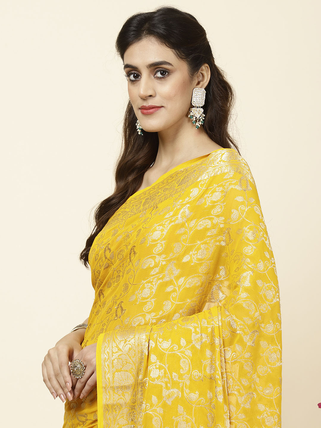 Zari Jaal Woven Georgette Saree