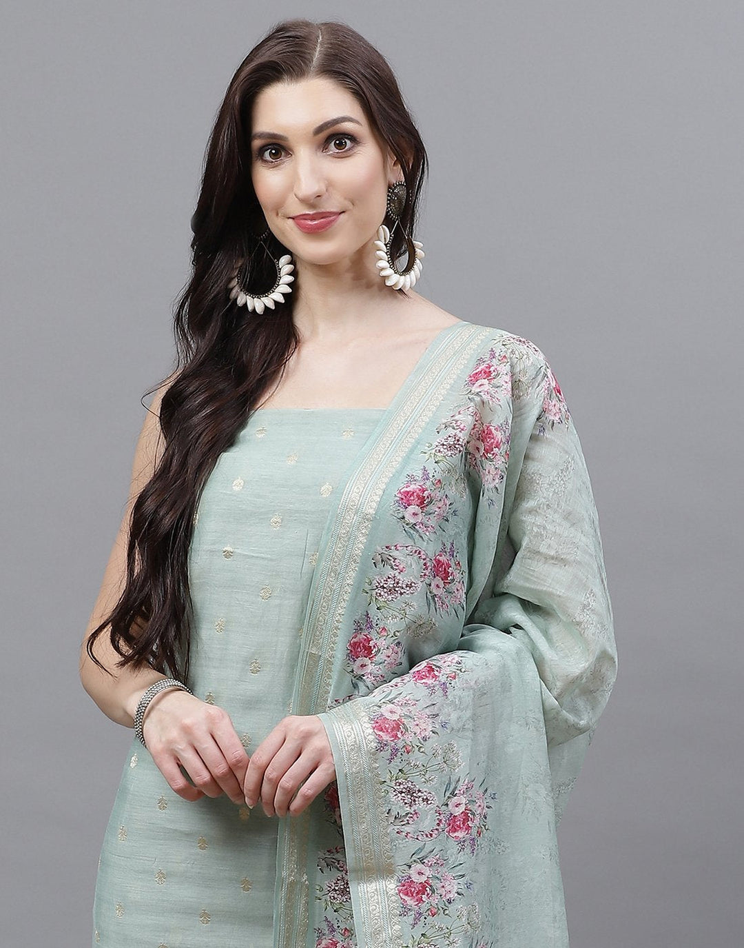 Fine Chanderi Printed Suit Piece