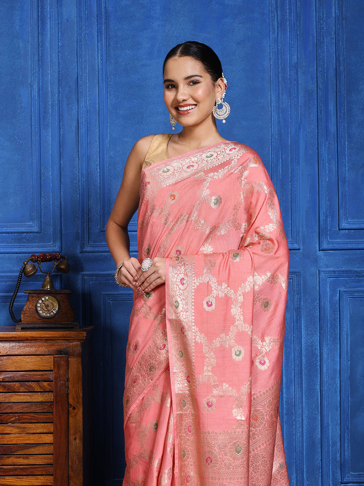 Zari Woven Cotton Blend  Saree