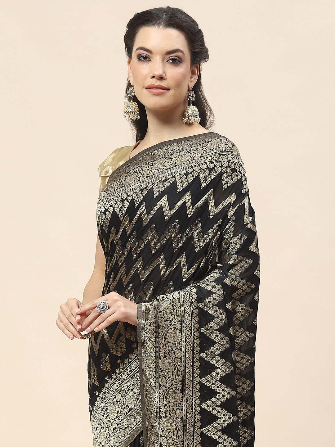 Zari Jaal Woven Georgette Saree