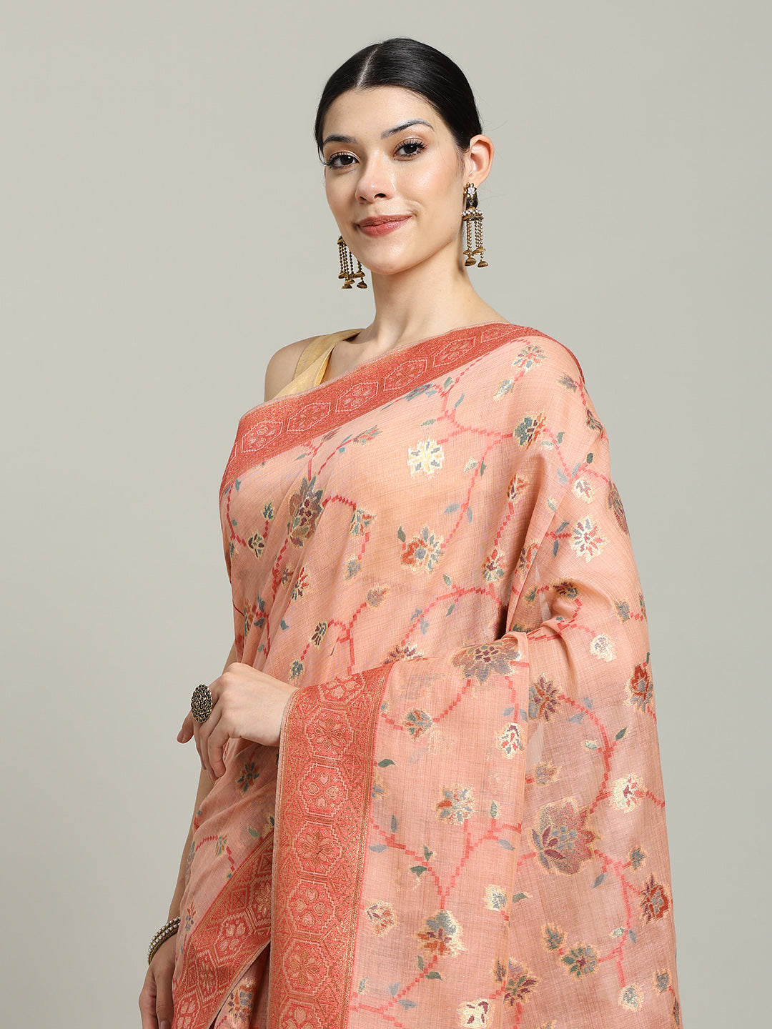 Zari Jaal Art Silk Woven Saree