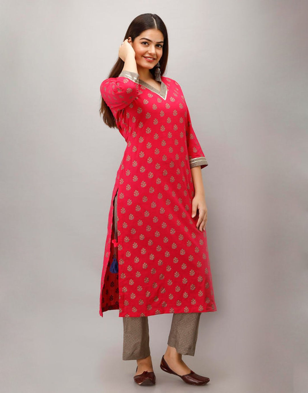 Printed Cotton Kurti With Pant