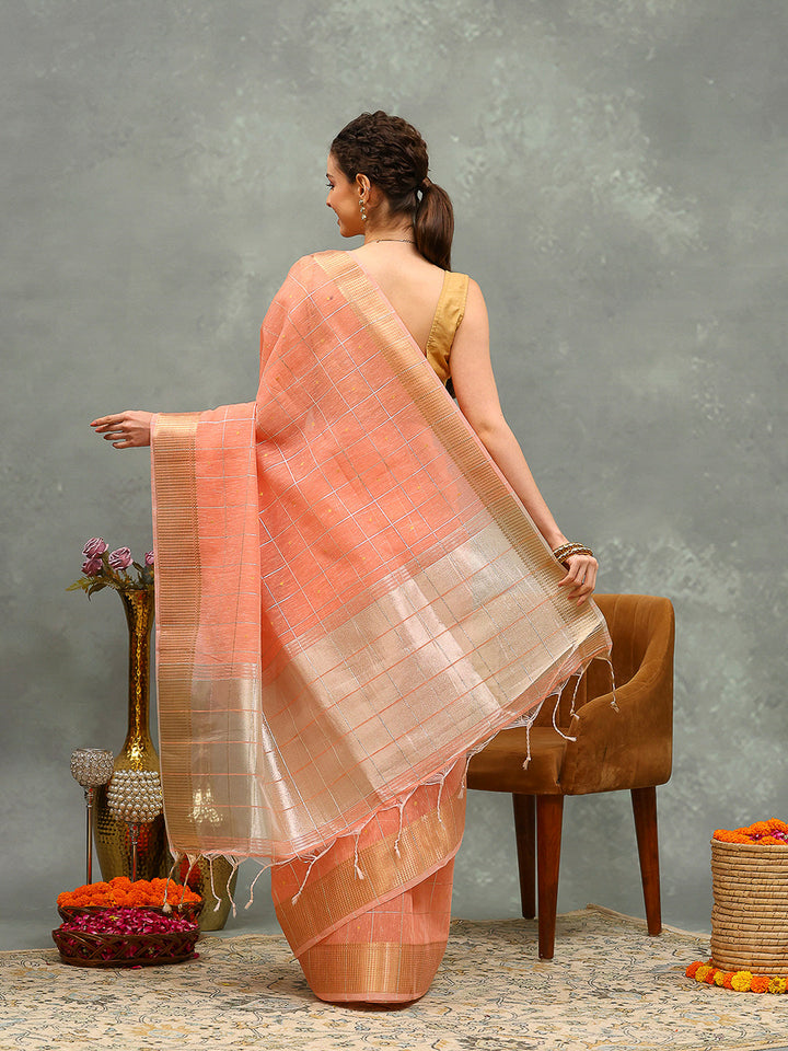 Woven Design Cotton Blend Saree