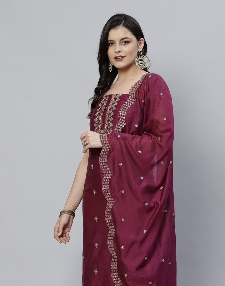 Embroidered Chanderi Suit Piece