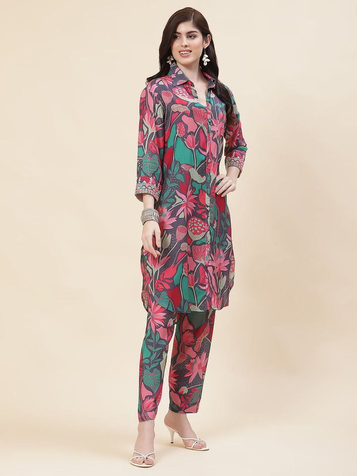 Printed Muslin Kurti With Pants