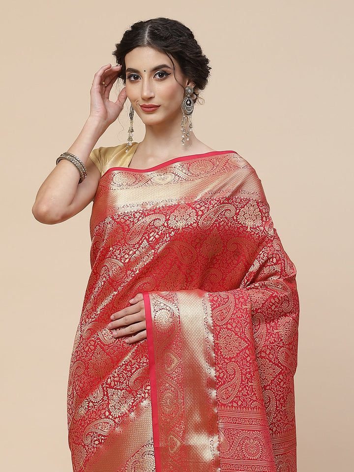 Brocade Zari Jaal Art Handloom Woven Saree
