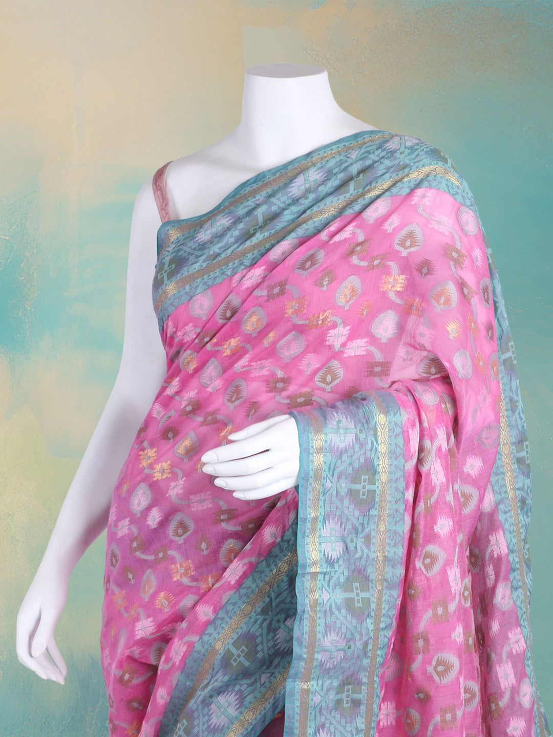 Resham Woven Design Cotton Saree