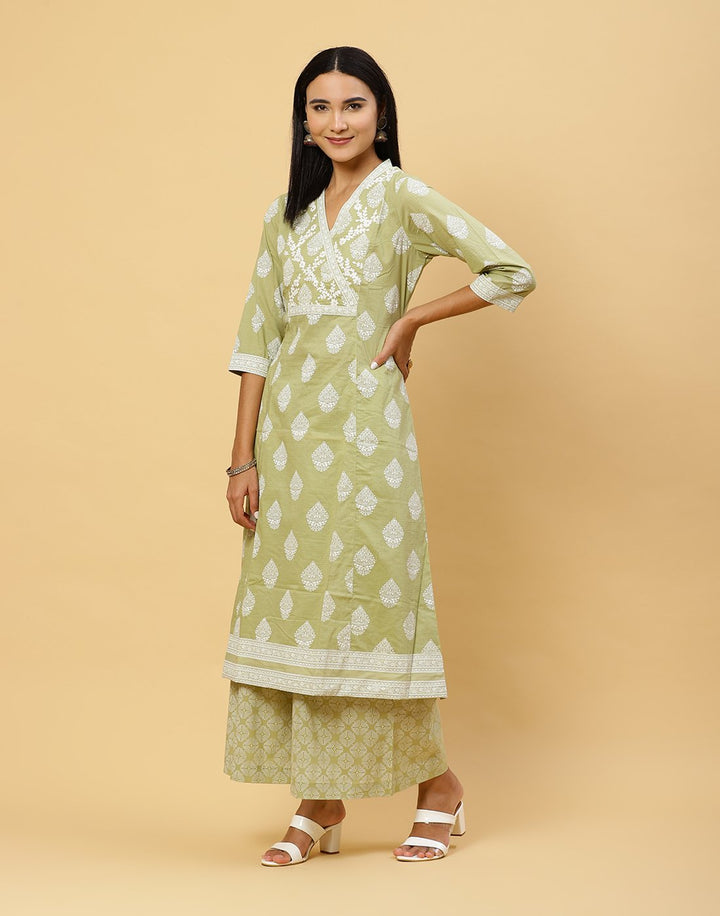 Printed Cotton Kurti With Pant