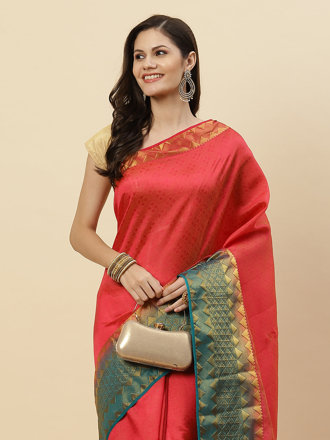 Plain Zari Border Handloom Woven Saree