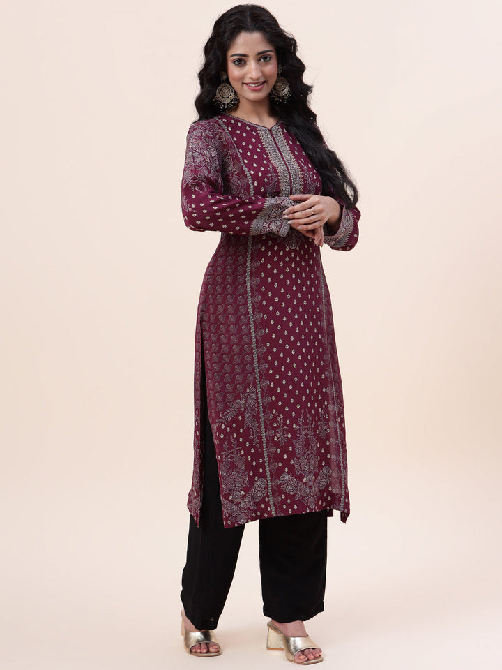 Digital Printed Crepe Kurta