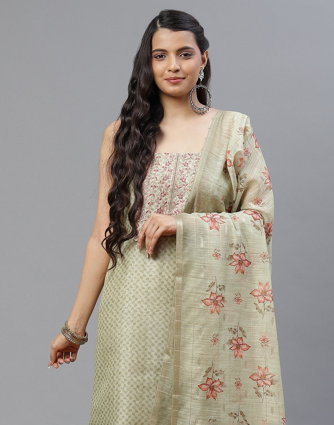 Chanderi Printed Suit piece