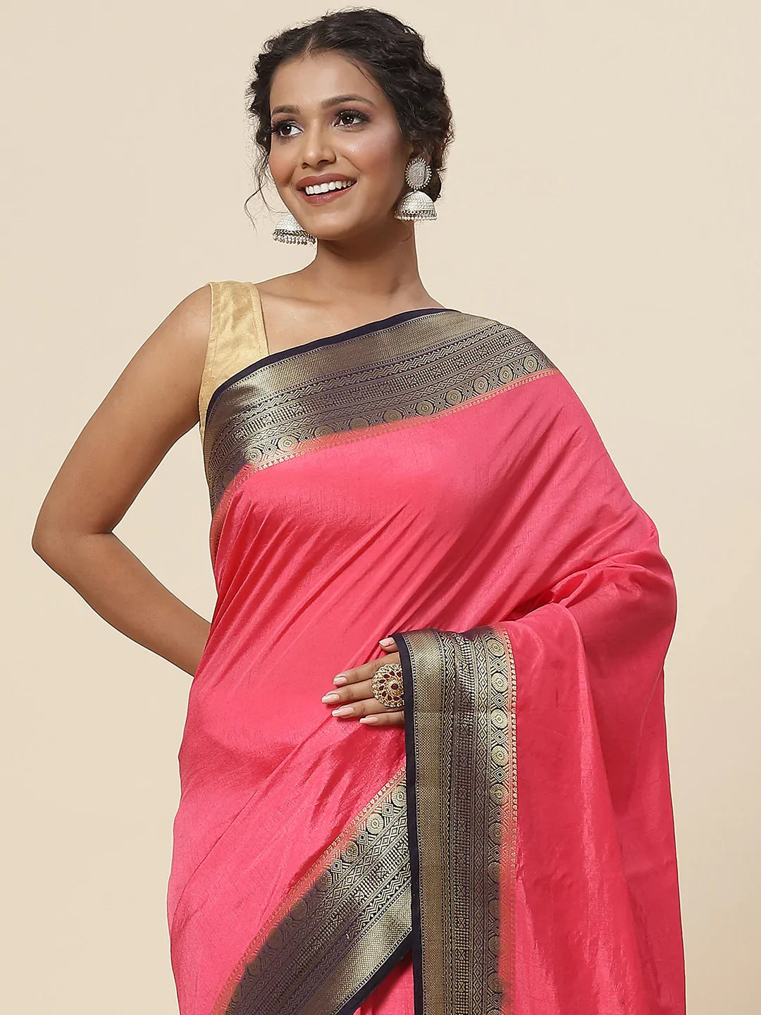 Zari Jaal Handloom Woven Saree