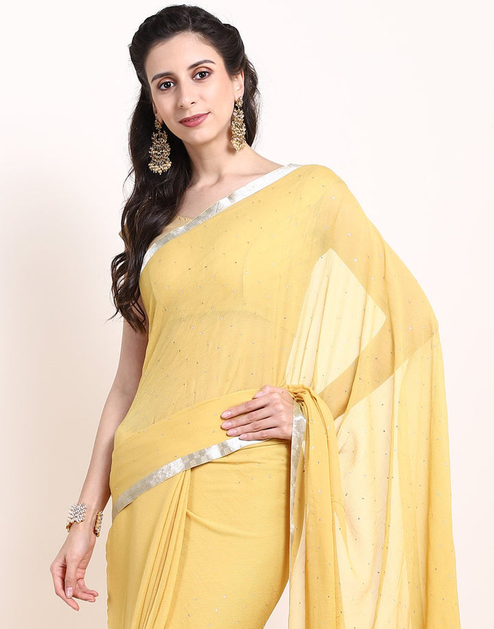 MBZ Meena Bazaar-Maroon Chiffon Saree