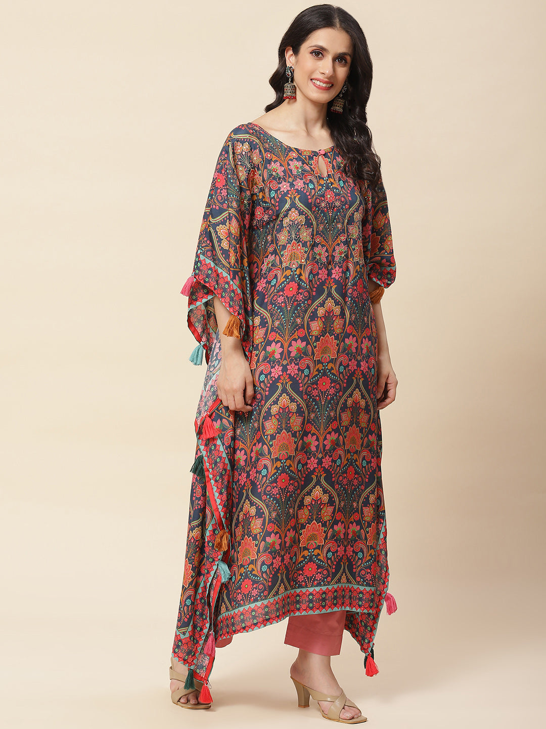 Printed Muslin Kaftan Kurta