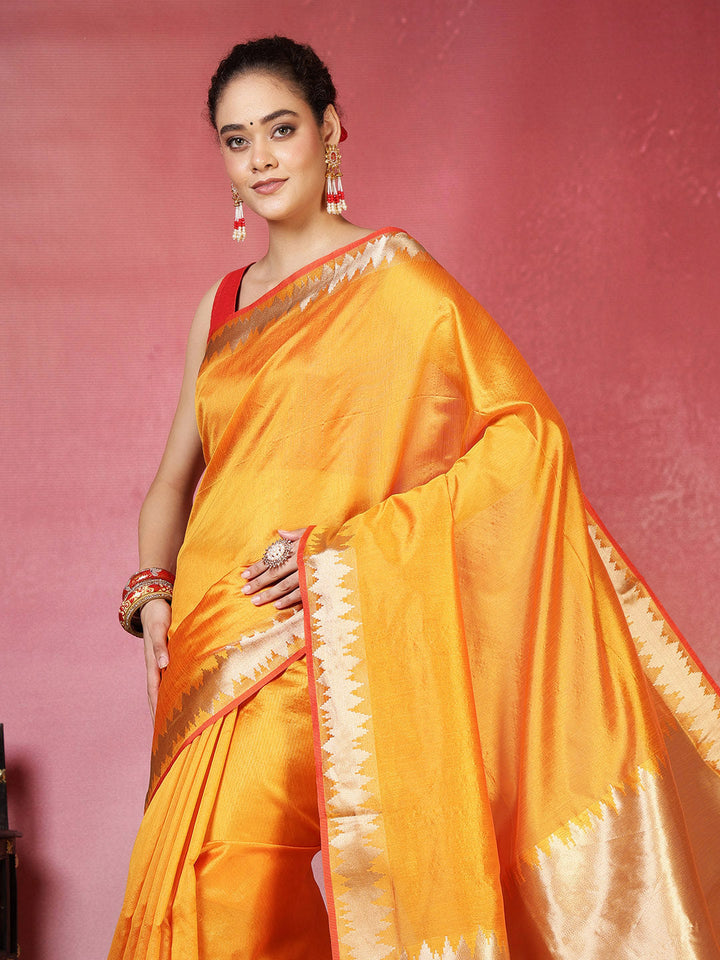 Woven Design Cotton Blend Saree