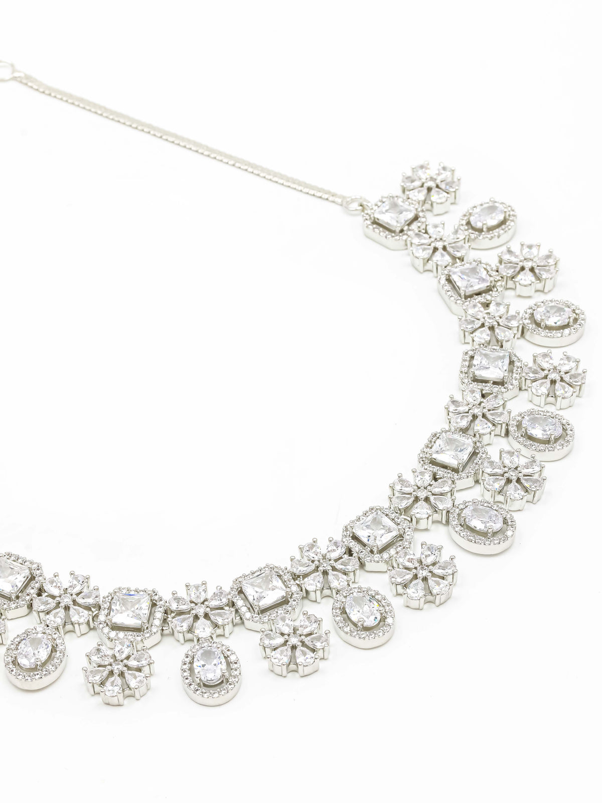 AD Stone Necklace With Earrings