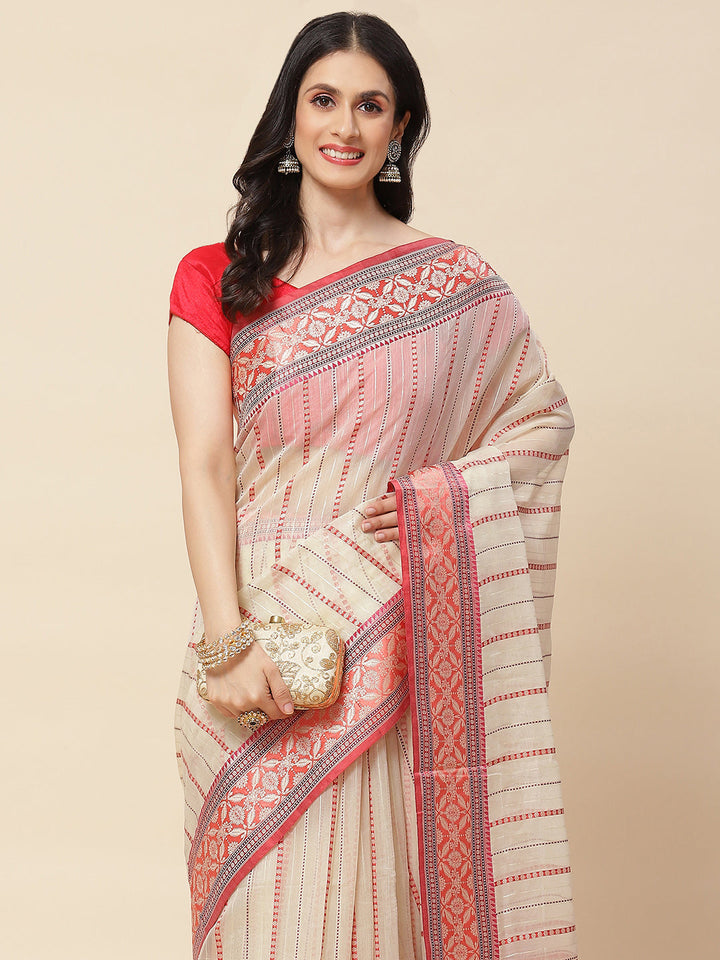 Zari Jaal Woven Cotton Saree