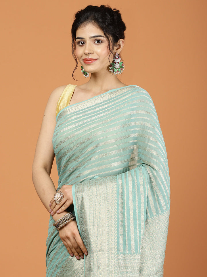 Zari Border Woven Georgette Saree