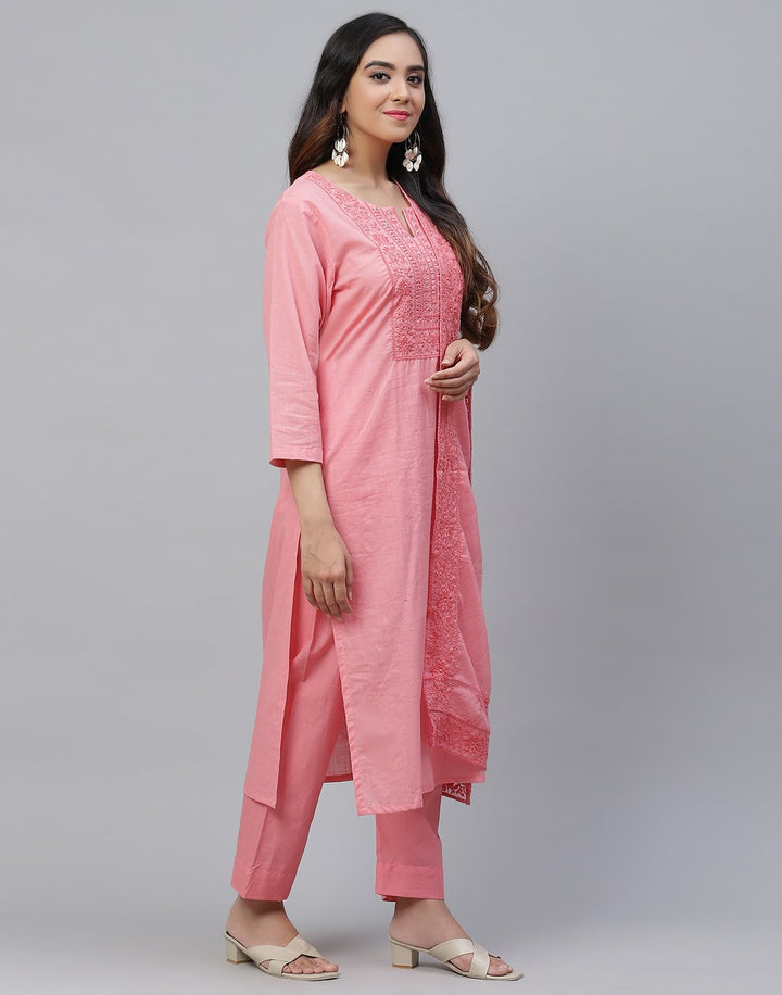 Printed Stitched Cotton Salwar Kameez With Dupatta