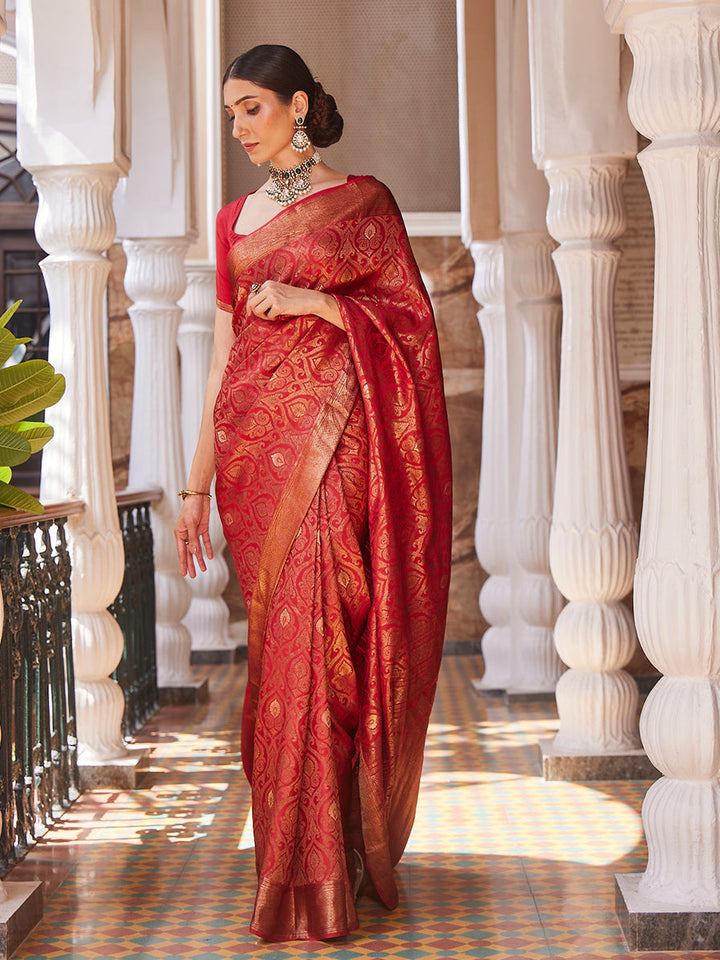 Antique Jaal Crepe Plain Saree