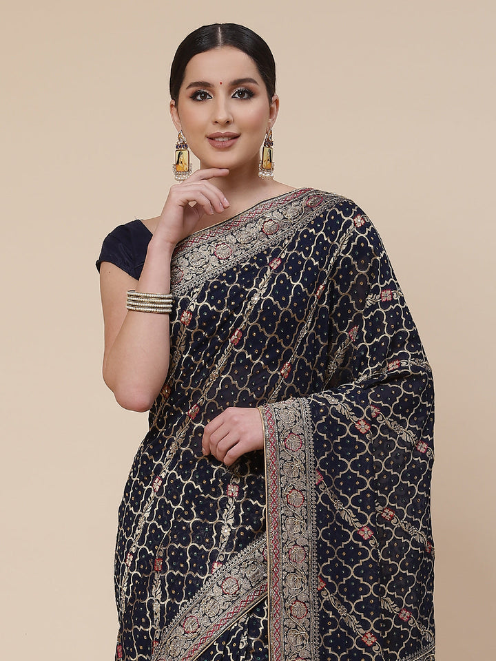 Gharchola Banarsi Handloom Embroided Saree