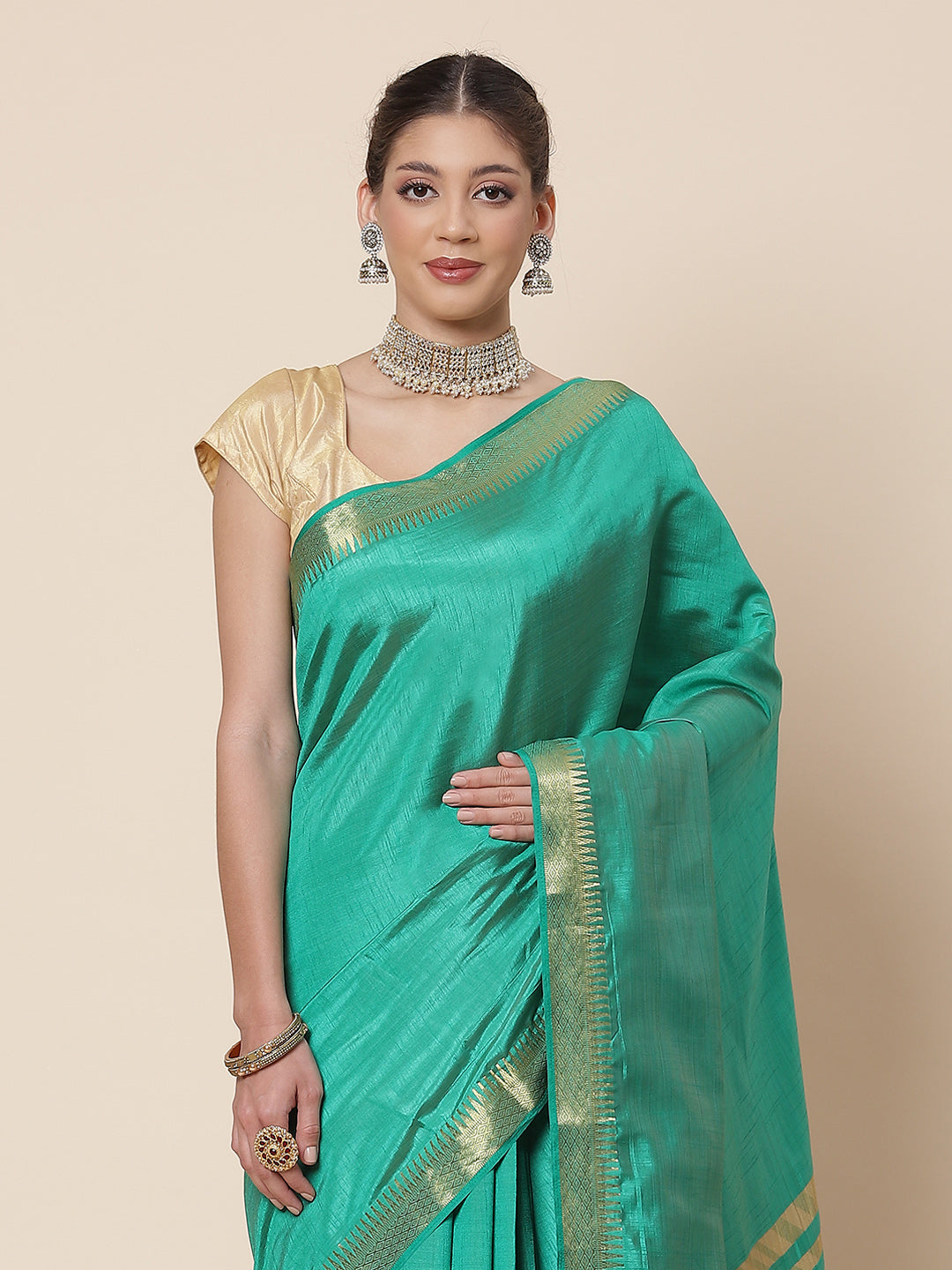 Zari Border Art Handloom Woven Saree