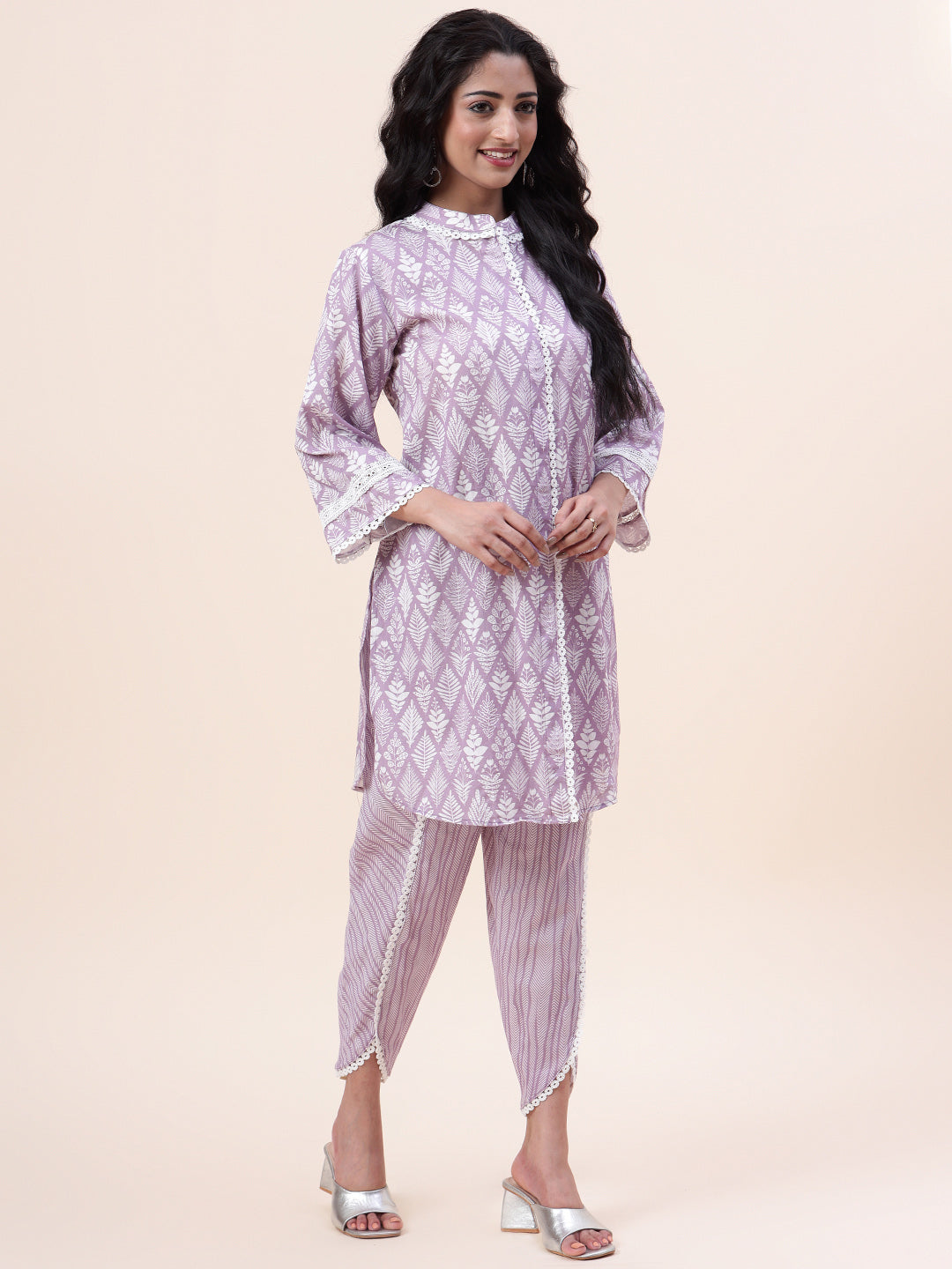 Printed Cotton Kurti With Dhoti Pants