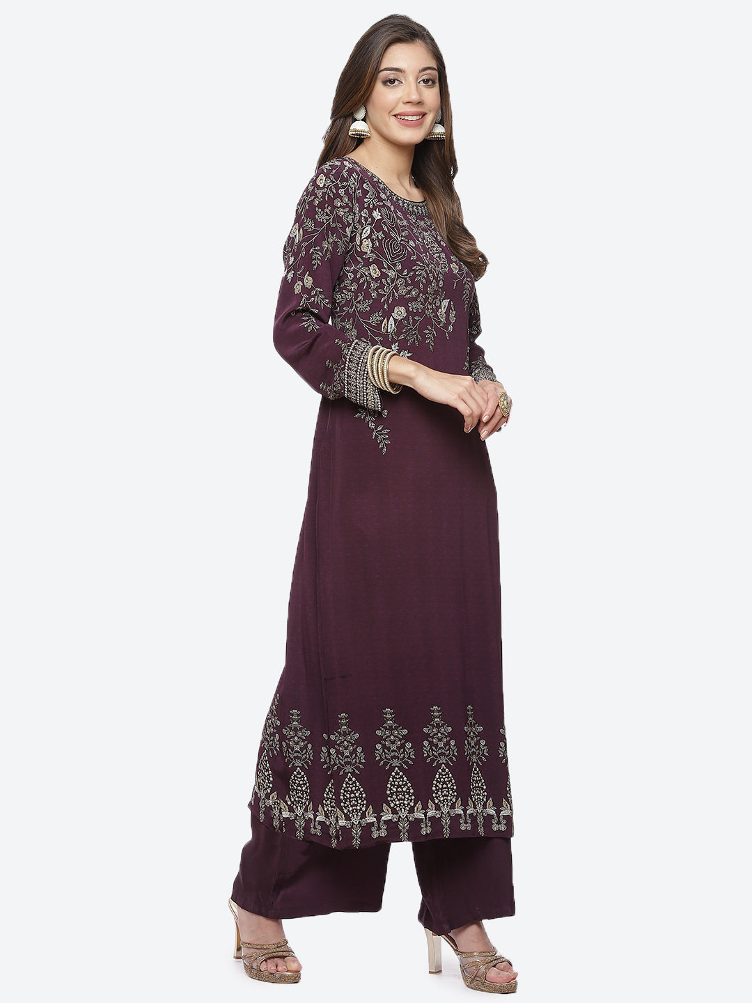 Digital Printed Crepe Stitched Salwar Kameez With Georgette Dupatta