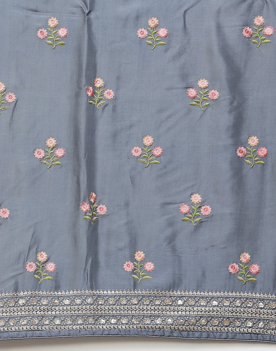 Embroidered Handloom Dupion Suit Piece