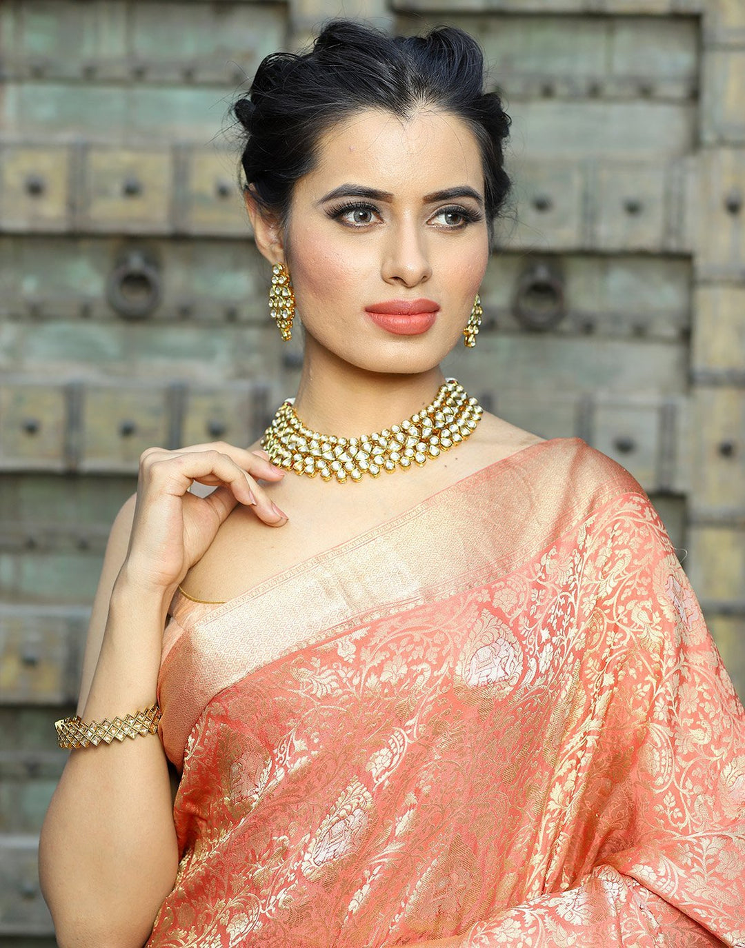 Zari Jaal Crepe Saree