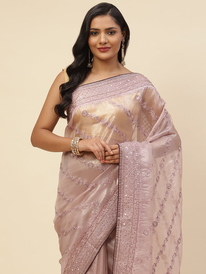 Cutdana Embroidered Organza Saree