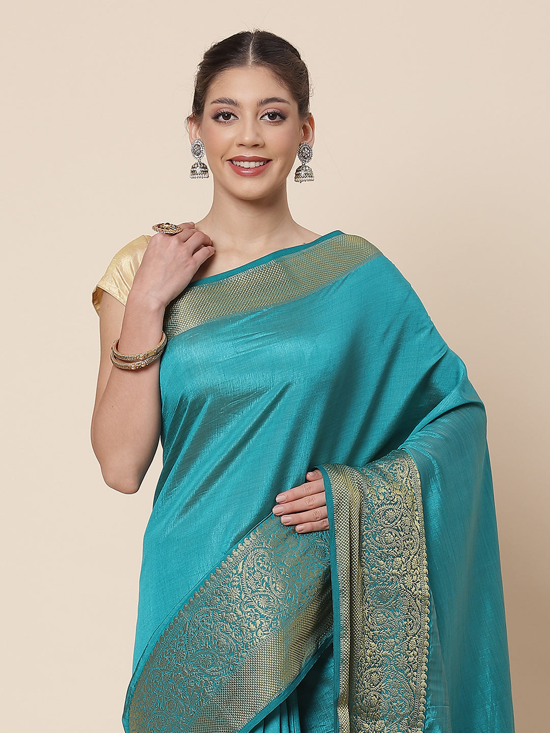 Zari Border Woven Art Handloom Saree