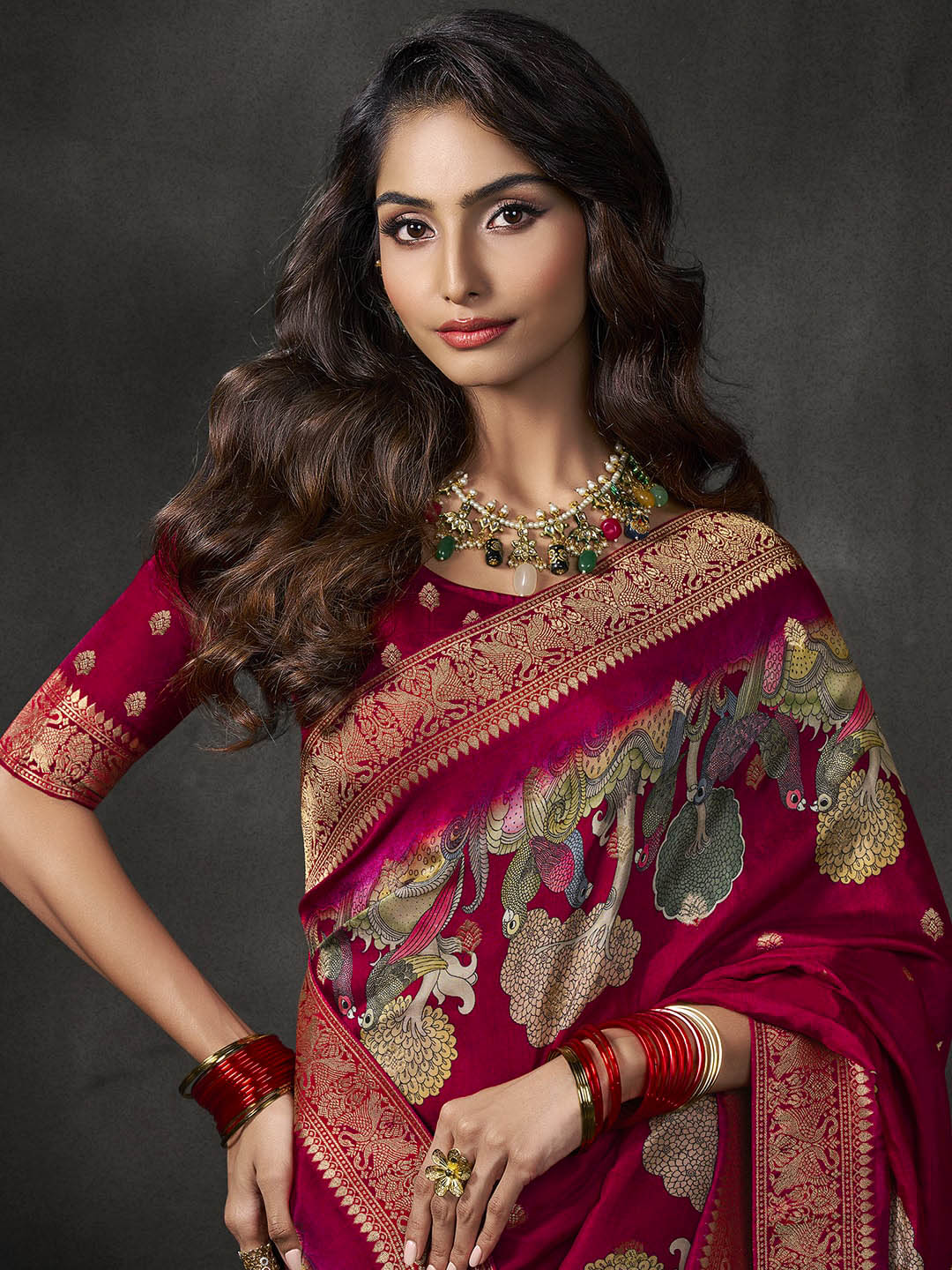 Printed Dola Silk Saree